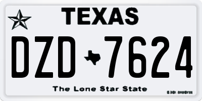 TX license plate DZD7624