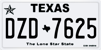 TX license plate DZD7625