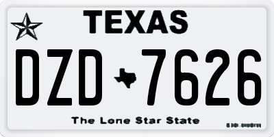 TX license plate DZD7626