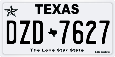 TX license plate DZD7627
