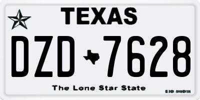 TX license plate DZD7628