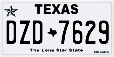 TX license plate DZD7629
