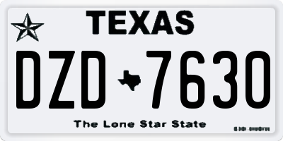 TX license plate DZD7630