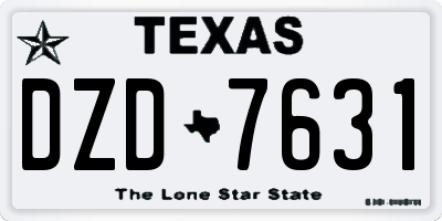 TX license plate DZD7631