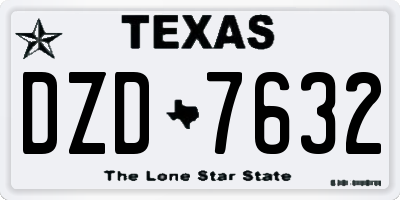 TX license plate DZD7632