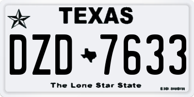 TX license plate DZD7633