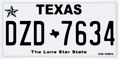 TX license plate DZD7634