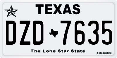 TX license plate DZD7635
