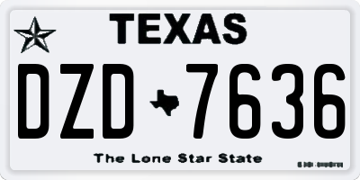 TX license plate DZD7636