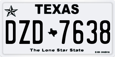 TX license plate DZD7638
