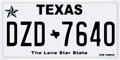 TX license plate DZD7640