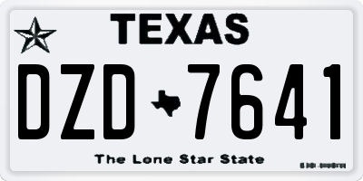 TX license plate DZD7641