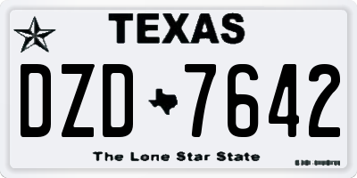 TX license plate DZD7642