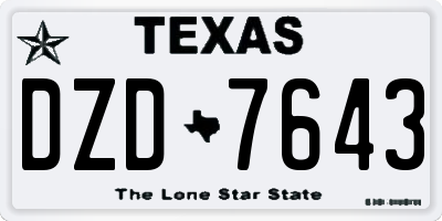 TX license plate DZD7643