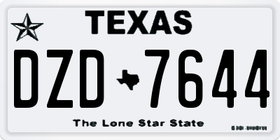 TX license plate DZD7644