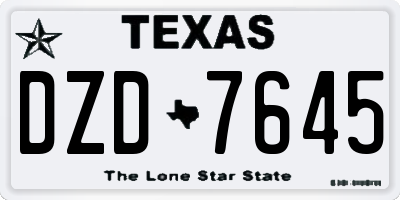 TX license plate DZD7645