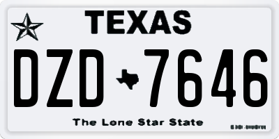 TX license plate DZD7646