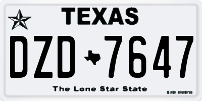 TX license plate DZD7647