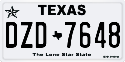 TX license plate DZD7648