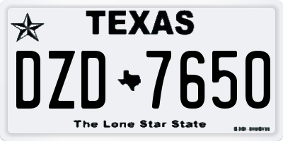 TX license plate DZD7650