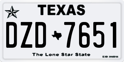 TX license plate DZD7651