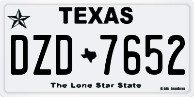 TX license plate DZD7652