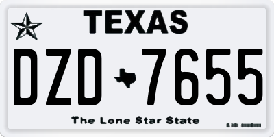 TX license plate DZD7655