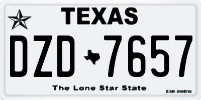 TX license plate DZD7657