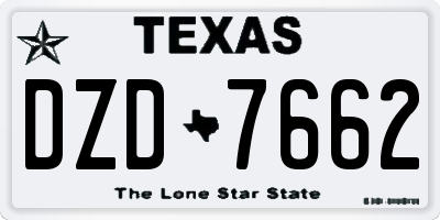 TX license plate DZD7662