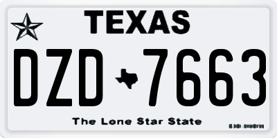 TX license plate DZD7663