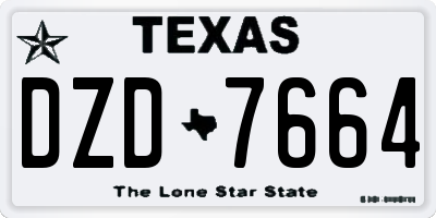 TX license plate DZD7664