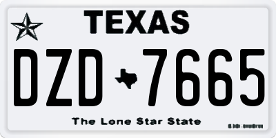 TX license plate DZD7665