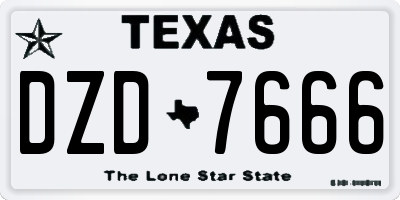 TX license plate DZD7666