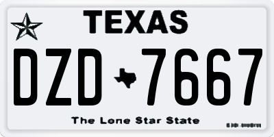 TX license plate DZD7667
