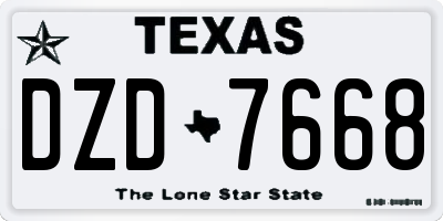 TX license plate DZD7668
