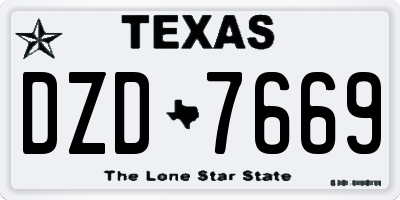 TX license plate DZD7669
