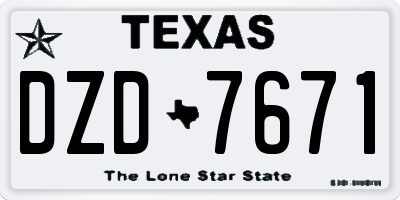 TX license plate DZD7671