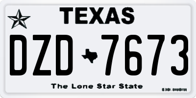 TX license plate DZD7673