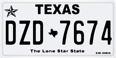 TX license plate DZD7674