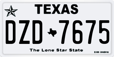 TX license plate DZD7675