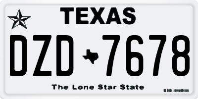 TX license plate DZD7678