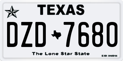 TX license plate DZD7680