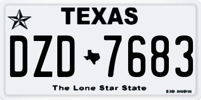 TX license plate DZD7683