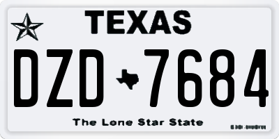 TX license plate DZD7684