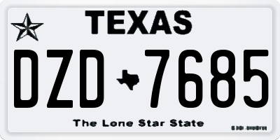 TX license plate DZD7685