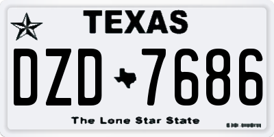 TX license plate DZD7686