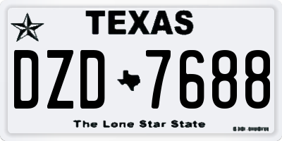 TX license plate DZD7688