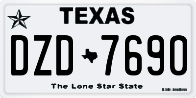 TX license plate DZD7690
