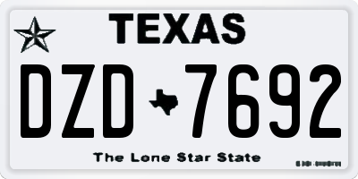 TX license plate DZD7692