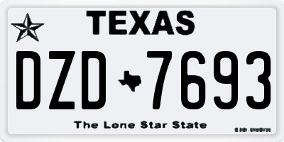 TX license plate DZD7693